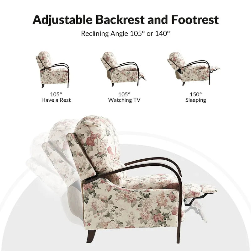 Fauteuil inclinable manuel Rita en cuir véritable par Hulala Home