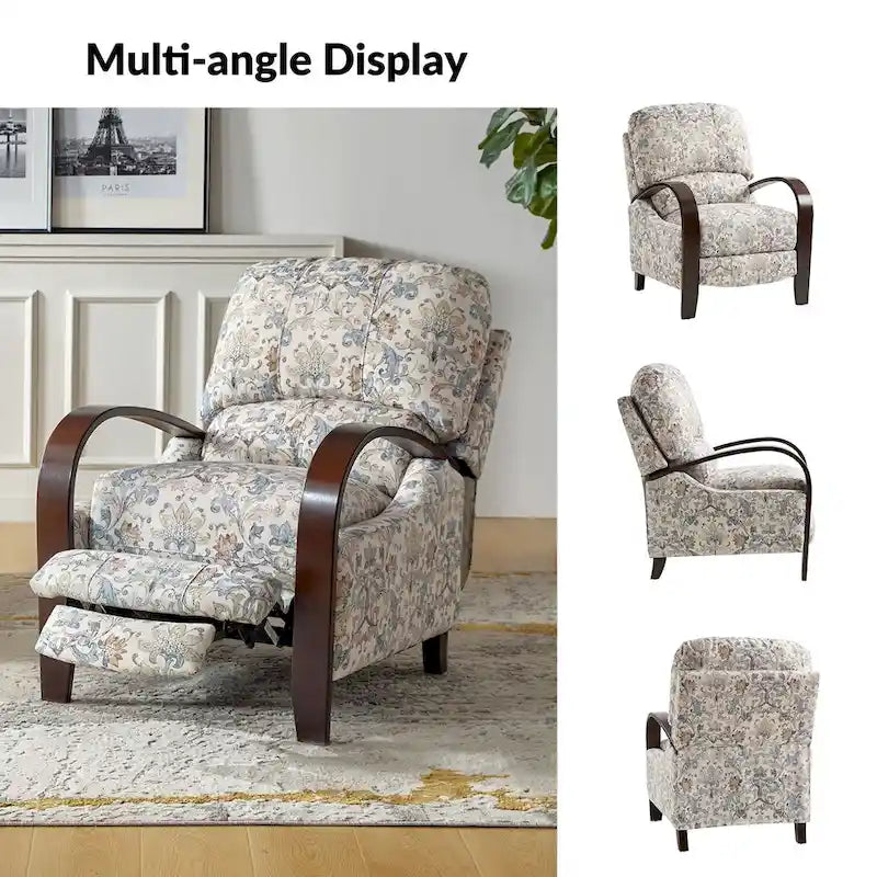 Fauteuil inclinable manuel Rita en cuir véritable par Hulala Home