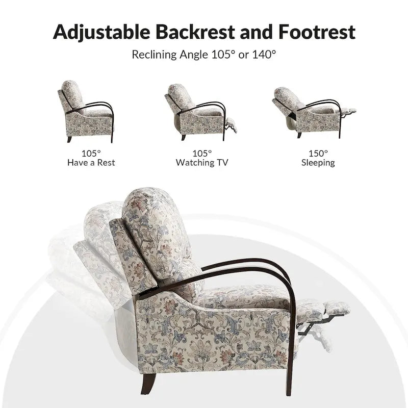 Fauteuil inclinable manuel Rita en cuir véritable par Hulala Home