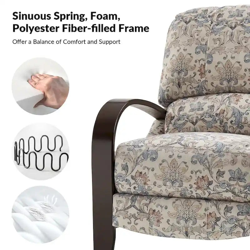 Fauteuil inclinable manuel Rita en cuir véritable par Hulala Home