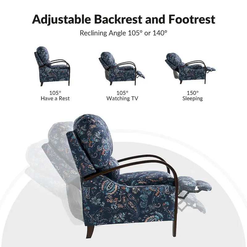 Fauteuil inclinable manuel Rita en cuir véritable par Hulala Home