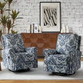 Fauteuil inclinable pivotant et basculant avec accoudoirs roulés, imprimé floral, Roderich Farmhouse, lot de 2, par HULALA HOME