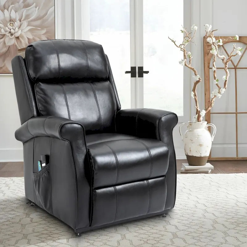 Fauteuil inclinable releveur électrique pour personnes âgées en similicuir GZMR