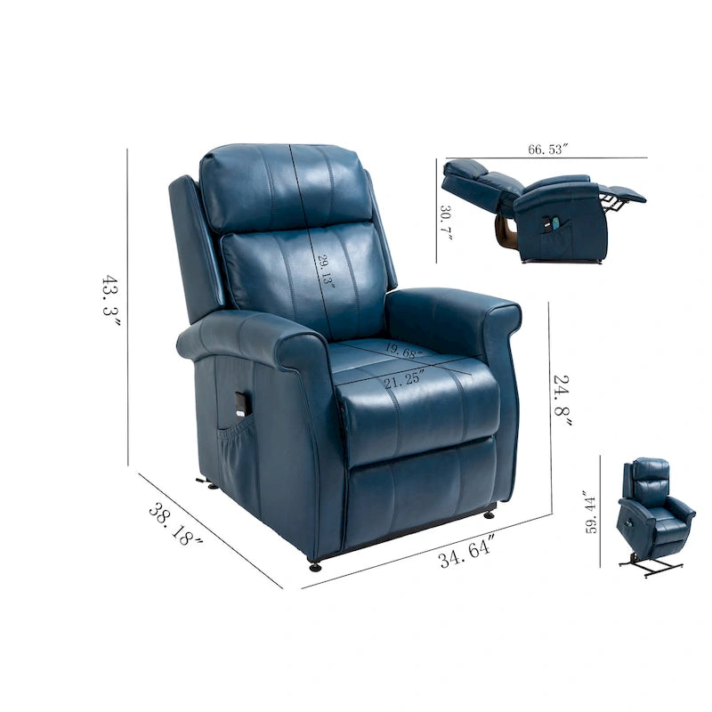 Fauteuil inclinable releveur électrique pour personnes âgées en similicuir GZMR
