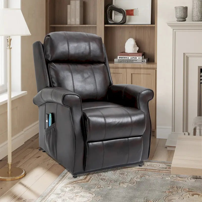 Fauteuil inclinable releveur électrique pour personnes âgées en similicuir GZMR