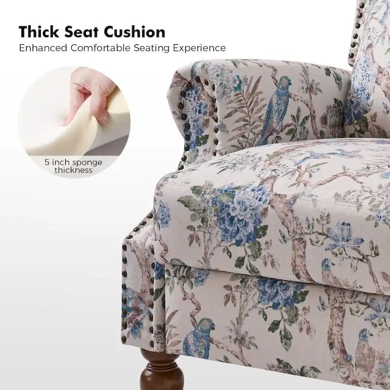 Fauteuil inclinable manuel Terri Classic Cutaway Arms with Nailheads pour salon, ensemble de 2 par HULALA HOME