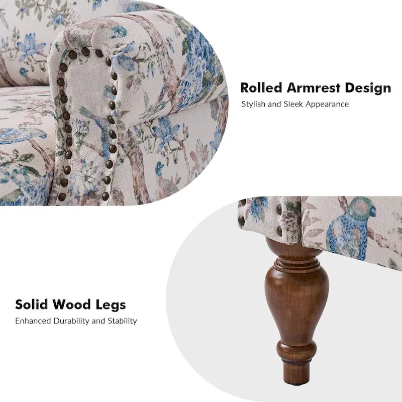Fauteuil inclinable manuel Terri Classic Cutaway Arms with Nailheads pour salon, ensemble de 2 par HULALA HOME