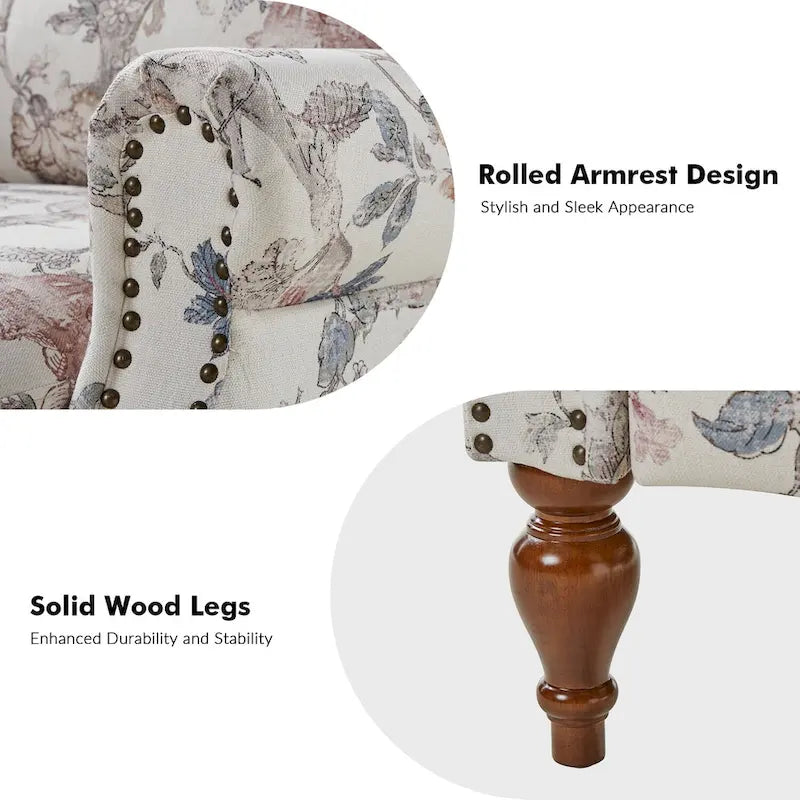 Fauteuil inclinable manuel Terri Classic Cutaway Arms with Nailheads pour salon, ensemble de 2 par HULALA HOME