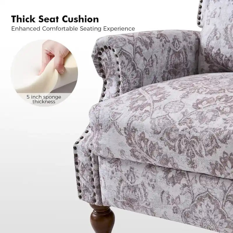 Fauteuil inclinable manuel Terri Classic Cutaway Arms with Nailheads pour salon, ensemble de 2 par HULALA HOME