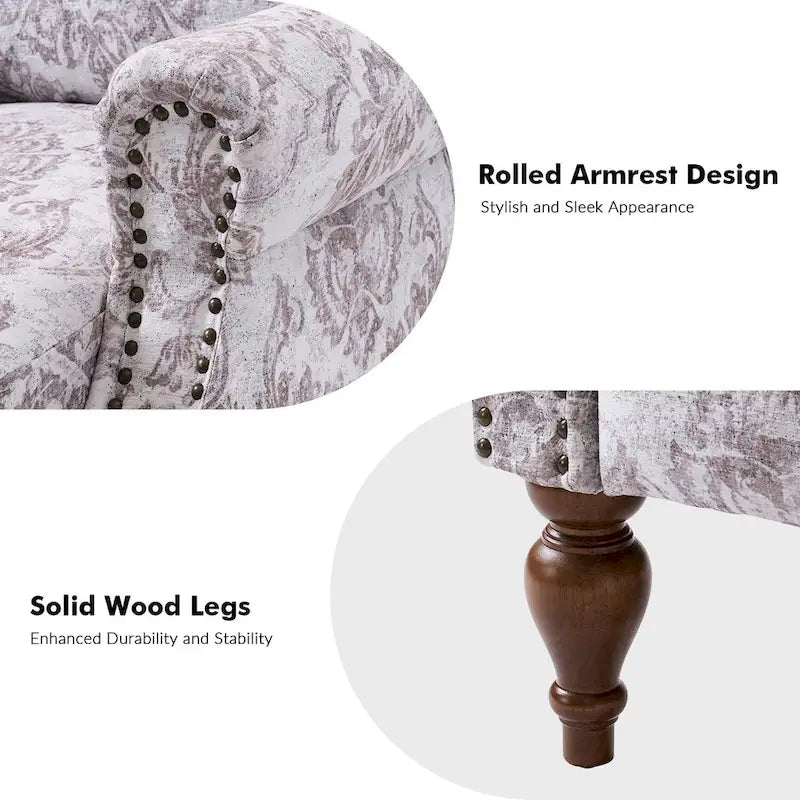 Fauteuil inclinable manuel Terri Classic Cutaway Arms with Nailheads pour salon, ensemble de 2 par HULALA HOME