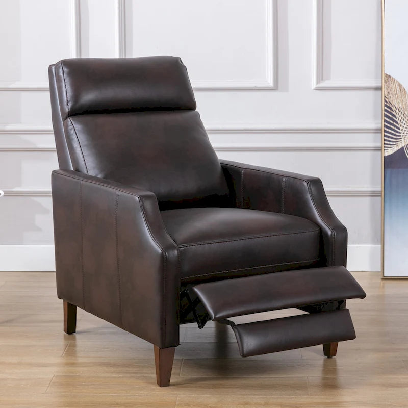 Fauteuil inclinable Brooklyn en similicuir à dossier poussoir de Greyson Living