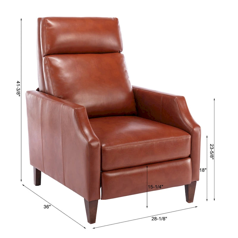 Fauteuil inclinable Brooklyn en similicuir à dossier poussoir de Greyson Living