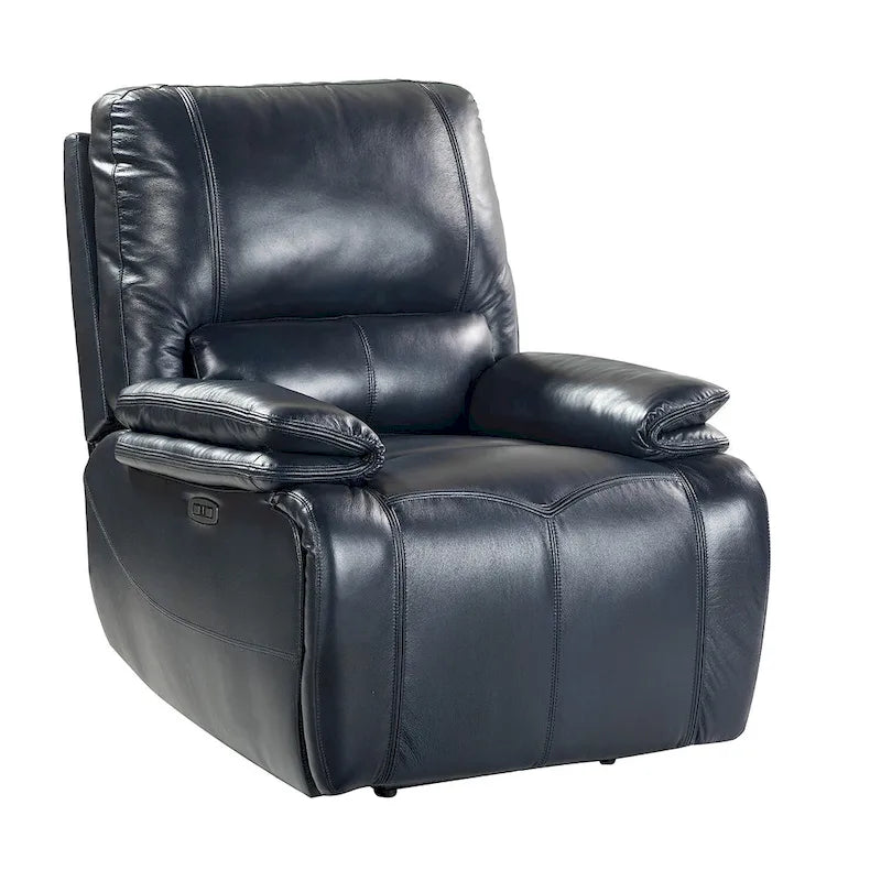Fauteuil inclinable électrique Clara en cuir véritable avec coussin rembourré, ensemble de 2