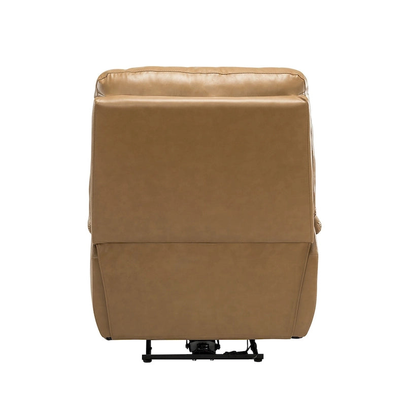 Fauteuil inclinable électrique Clara en cuir véritable avec coussin rembourré, ensemble de 2