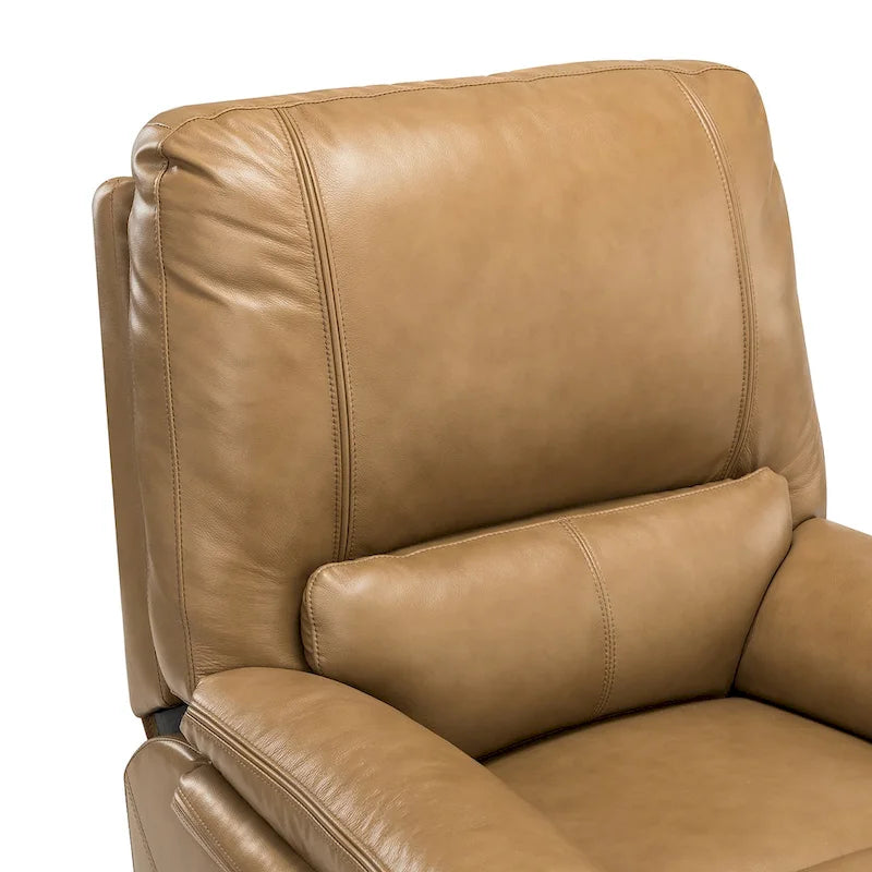 Fauteuil inclinable électrique Clara en cuir véritable avec coussin rembourré, ensemble de 2