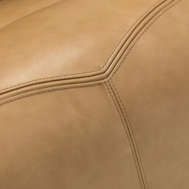 Fauteuil inclinable électrique Clara en cuir véritable avec coussin rembourré, ensemble de 2