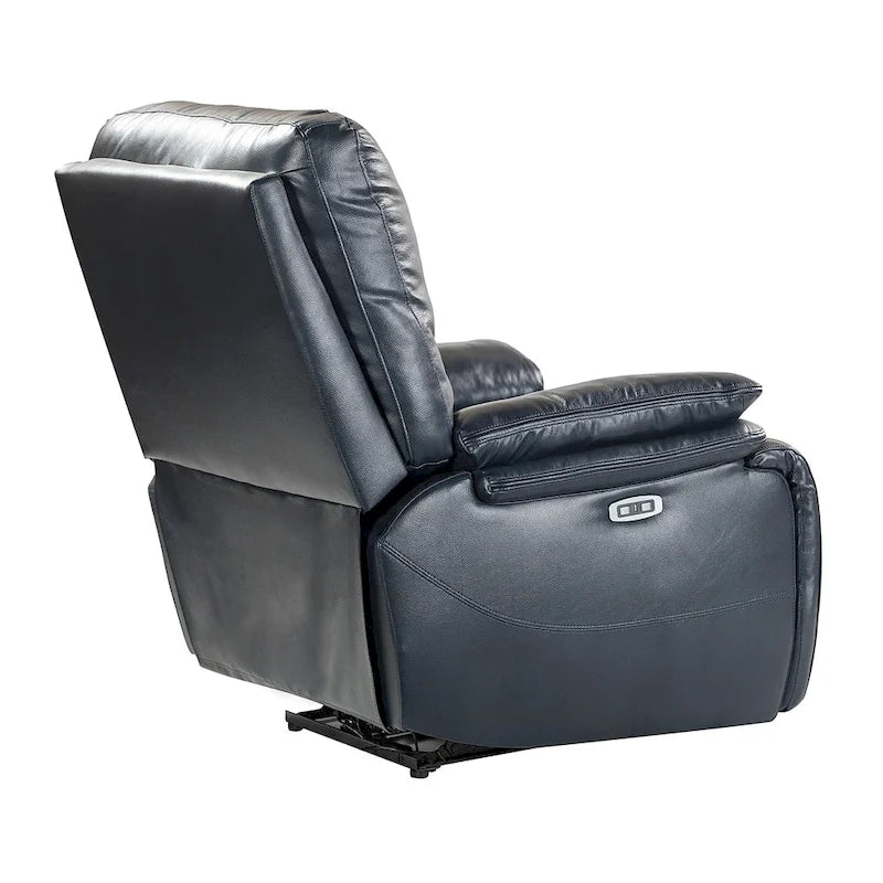 Fauteuil inclinable électrique Clara en cuir véritable avec coussin rembourré, ensemble de 2