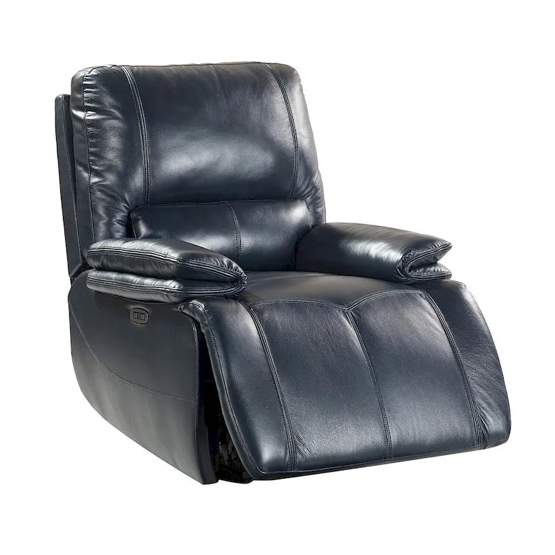 Fauteuil inclinable électrique Clara en cuir véritable avec coussin rembourré, ensemble de 2