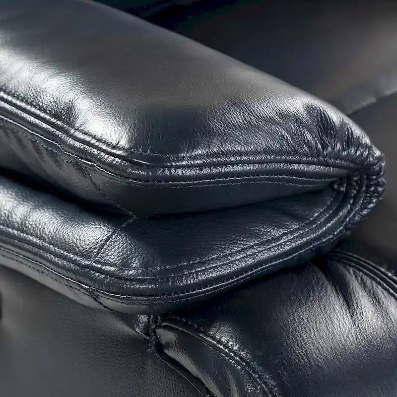 Fauteuil inclinable électrique Clara en cuir véritable avec coussin rembourré, ensemble de 2