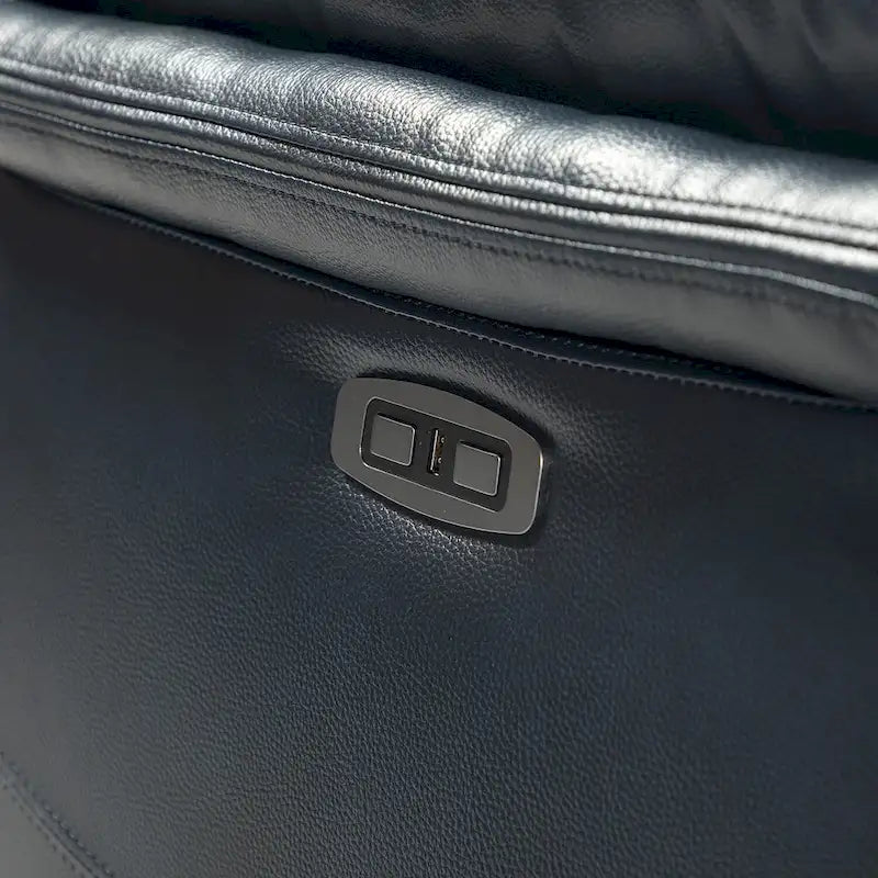 Fauteuil inclinable électrique Clara en cuir véritable avec coussin rembourré, ensemble de 2