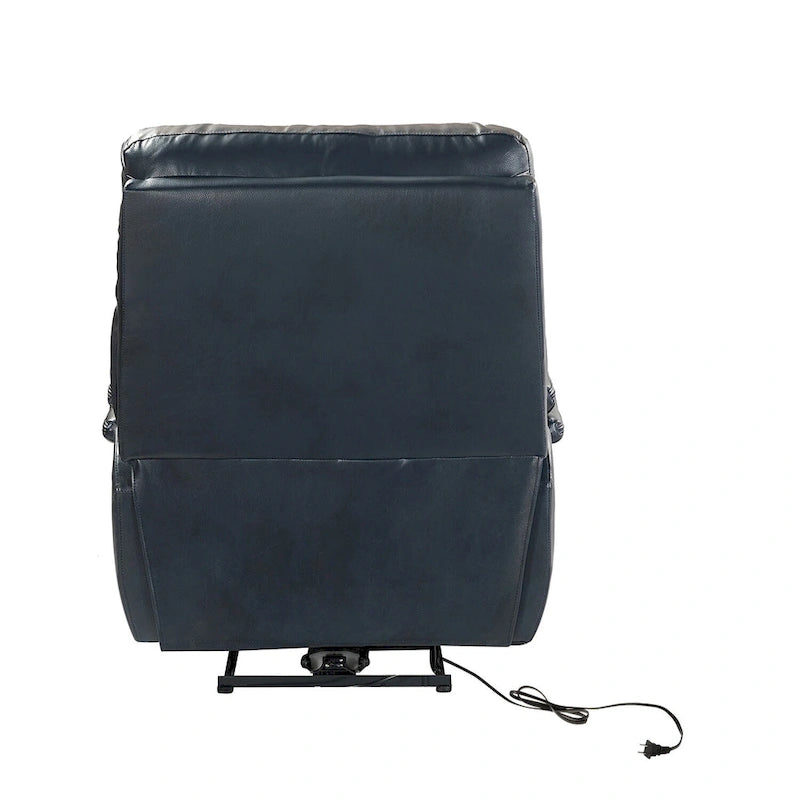 Fauteuil inclinable électrique Clara en cuir véritable avec coussin rembourré, ensemble de 2