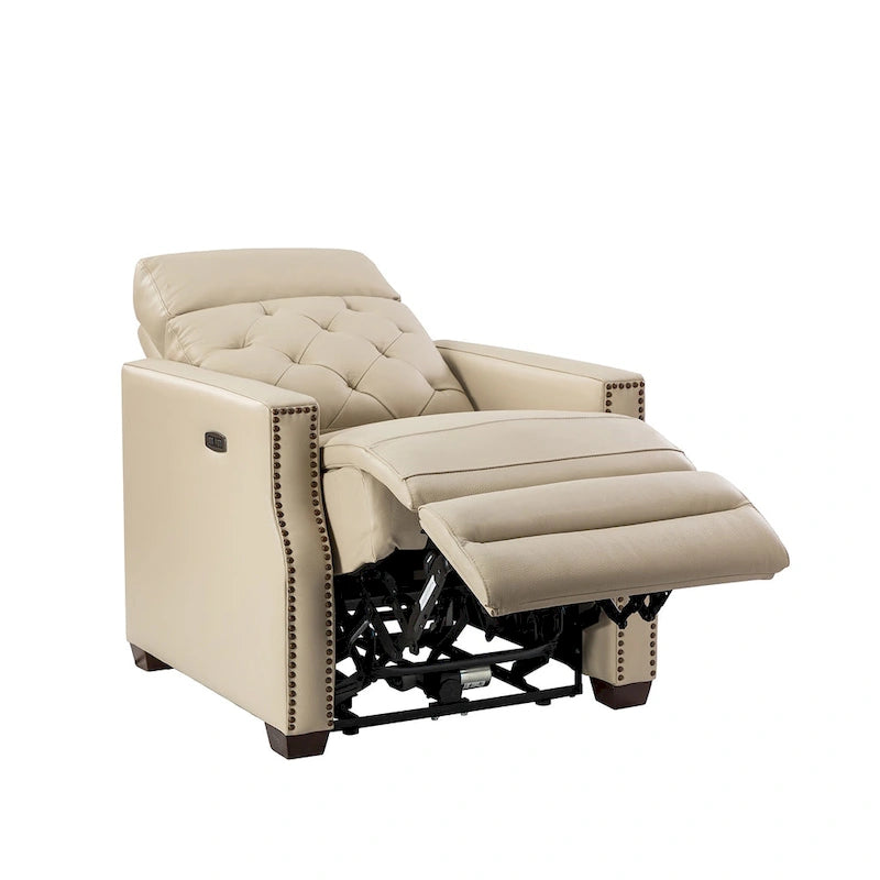 Alina Causeuse inclinable électrique en cuir véritable de 31,50 po de largeur avec port USB, ensemble de 2