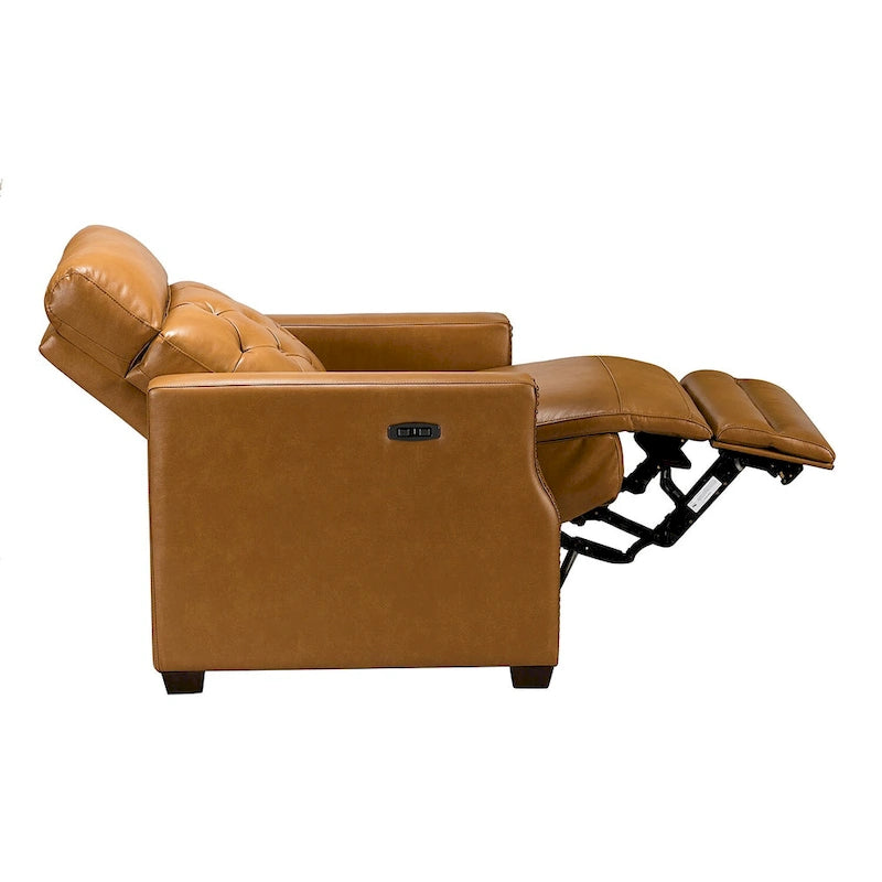 Alina Causeuse inclinable électrique en cuir véritable de 31,50 po de largeur avec port USB, ensemble de 2