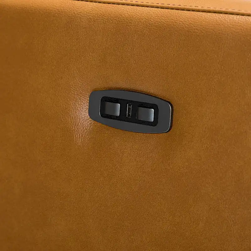 Alina Causeuse inclinable électrique en cuir véritable de 31,50 po de largeur avec port USB, ensemble de 2