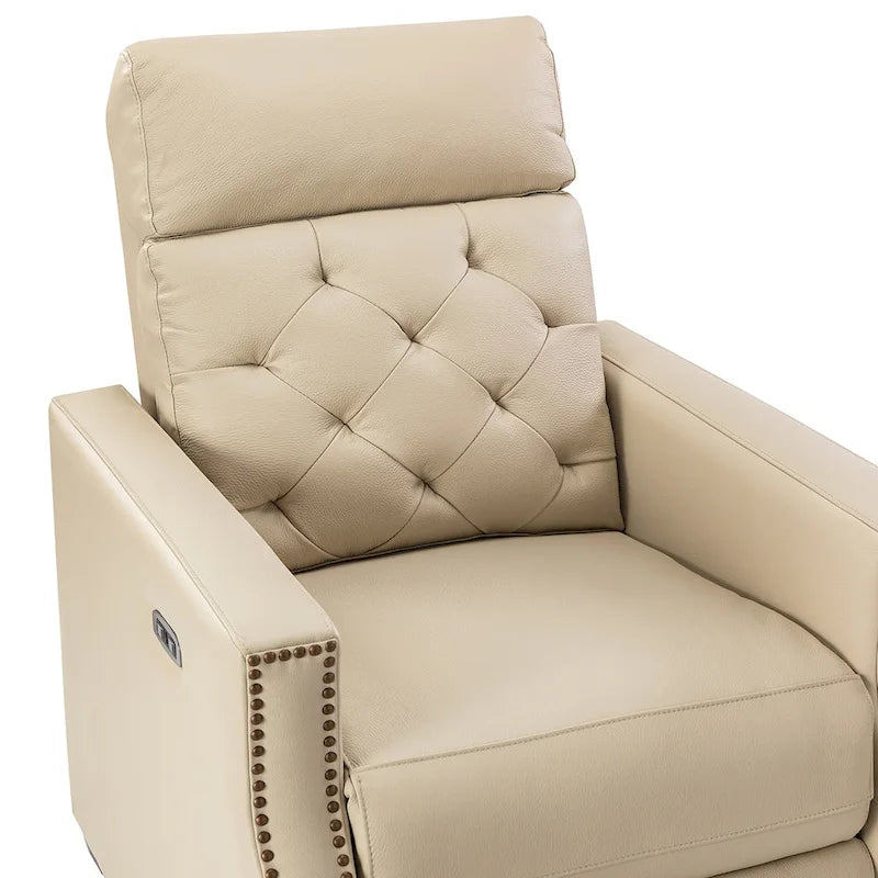 Alina Causeuse inclinable électrique en cuir véritable de 31,50 po de largeur avec port USB, ensemble de 2