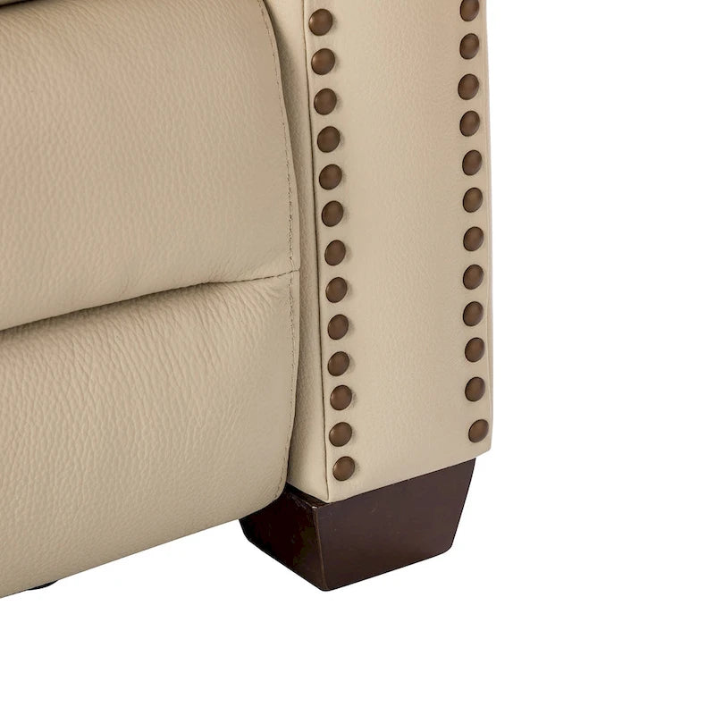 Alina Causeuse inclinable électrique en cuir véritable de 31,50 po de largeur avec port USB, ensemble de 2