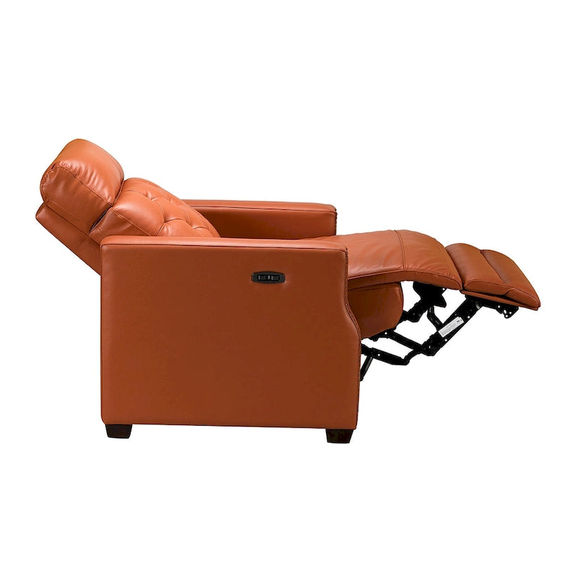 Alina Causeuse inclinable électrique en cuir véritable de 31,50 po de largeur avec port USB, ensemble de 2