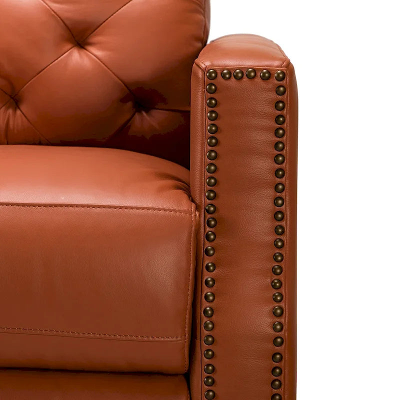 Alina Causeuse inclinable électrique en cuir véritable de 31,50 po de largeur avec port USB, ensemble de 2