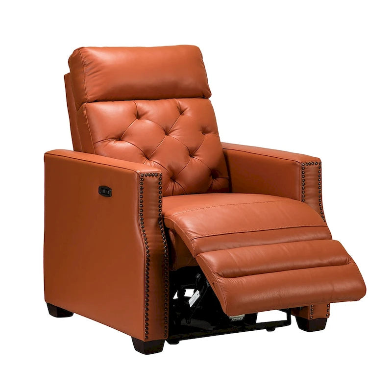 Alina Causeuse inclinable électrique en cuir véritable de 31,50 po de largeur avec port USB, ensemble de 2