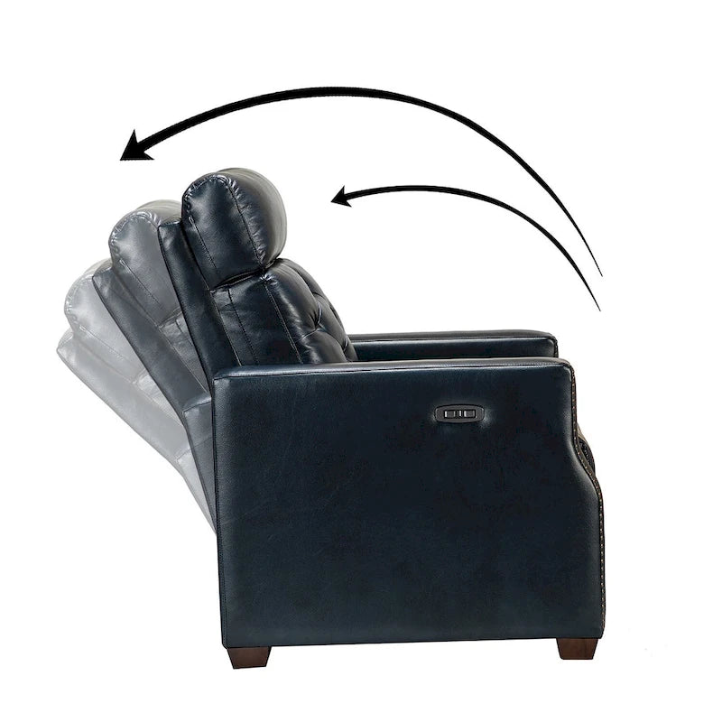 Alina Causeuse inclinable électrique en cuir véritable de 31,50 po de largeur avec port USB, ensemble de 2