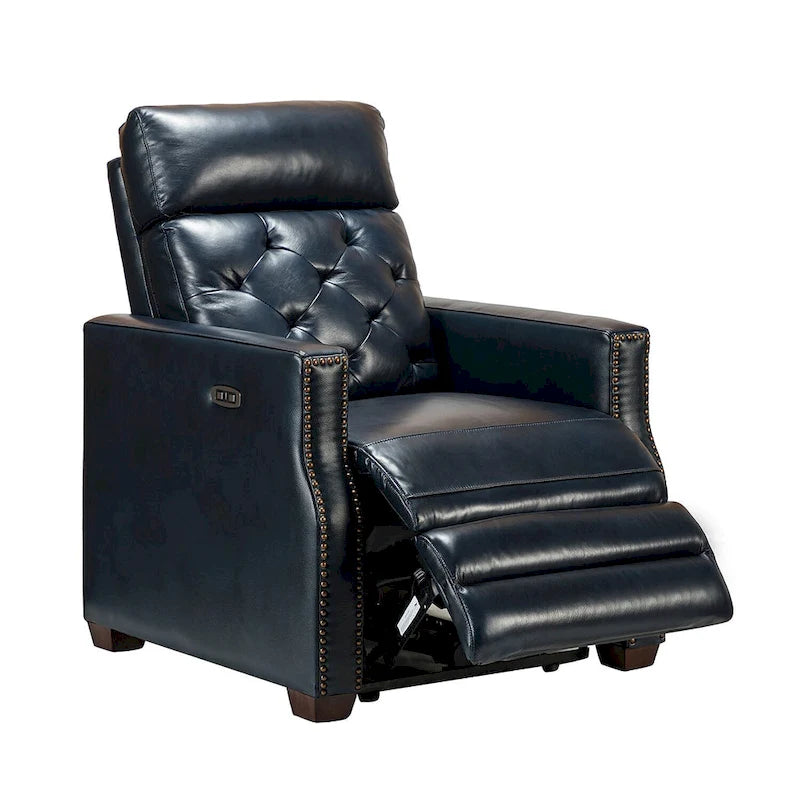 Alina Causeuse inclinable électrique en cuir véritable de 31,50 po de largeur avec port USB, ensemble de 2
