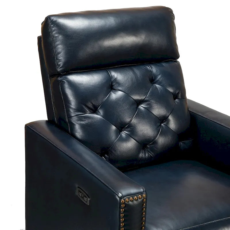 Alina Causeuse inclinable électrique en cuir véritable de 31,50 po de largeur avec port USB, ensemble de 2