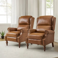 Ensemble de 2 fauteuils inclinables manuels Terri en cuir vegan par HULALA HOME