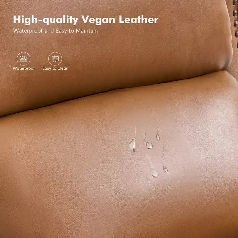 Ensemble de 2 fauteuils inclinables manuels Terri en cuir vegan par HULALA HOME