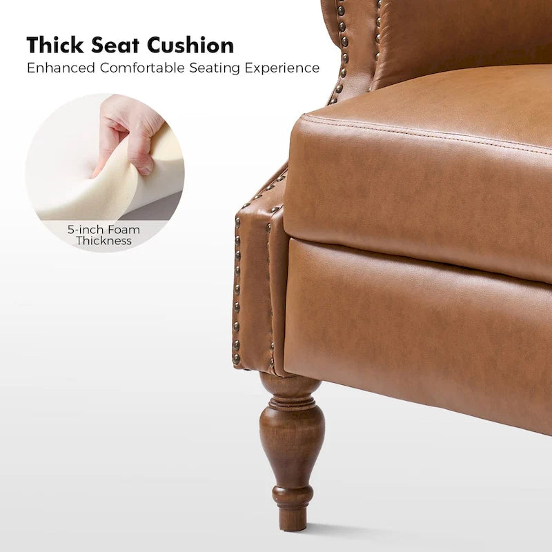 Ensemble de 2 fauteuils inclinables manuels Terri en cuir vegan par HULALA HOME