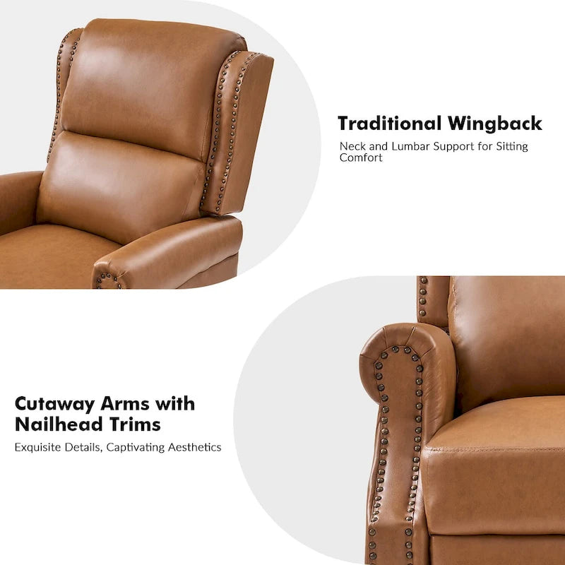 Ensemble de 2 fauteuils inclinables manuels Terri en cuir vegan par HULALA HOME