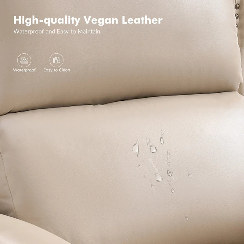 Ensemble de 2 fauteuils inclinables manuels Terri en cuir vegan par HULALA HOME