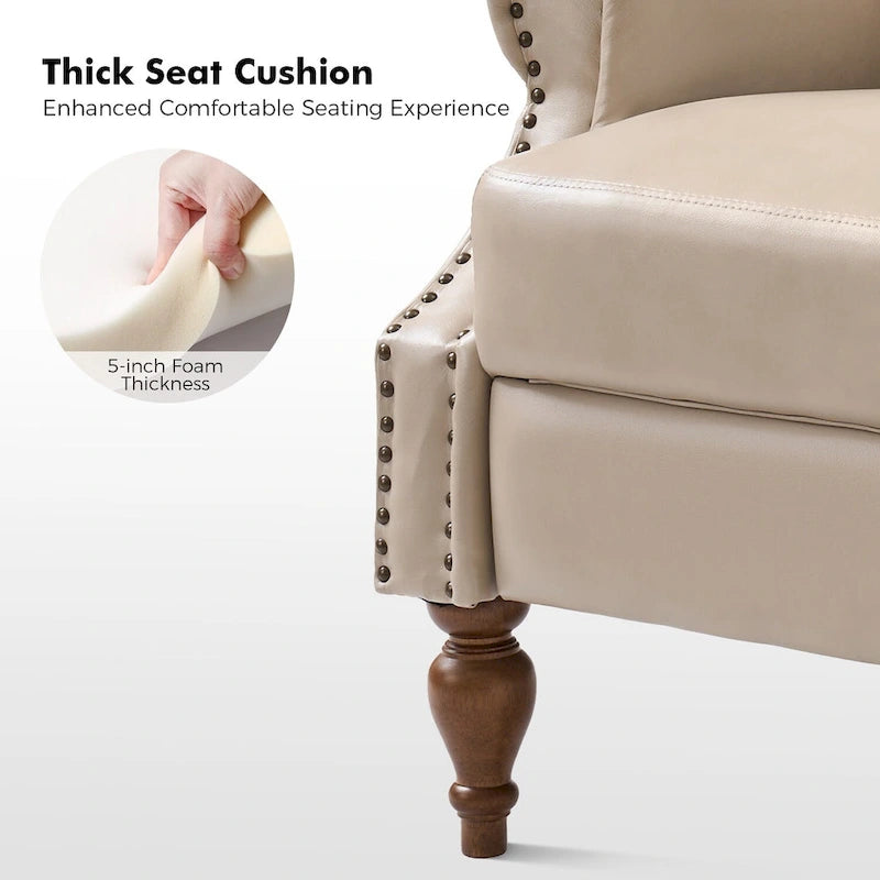 Ensemble de 2 fauteuils inclinables manuels Terri en cuir vegan par HULALA HOME