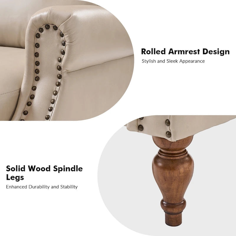 Ensemble de 2 fauteuils inclinables manuels Terri en cuir vegan par HULALA HOME