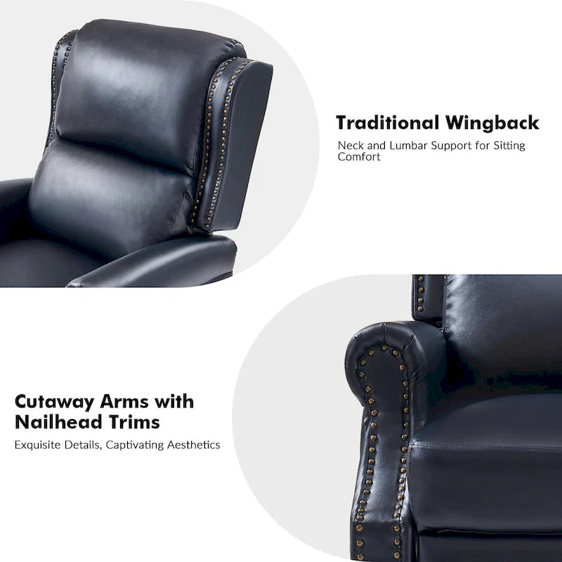 Ensemble de 2 fauteuils inclinables manuels Terri en cuir vegan par HULALA HOME