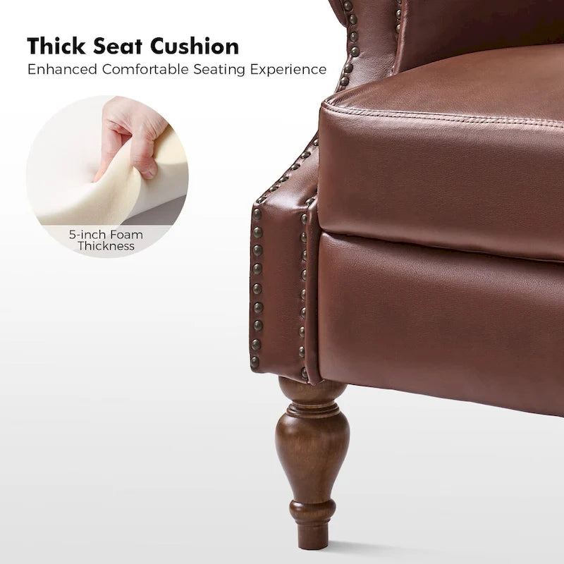 Ensemble de 2 fauteuils inclinables manuels Terri en cuir vegan par HULALA HOME