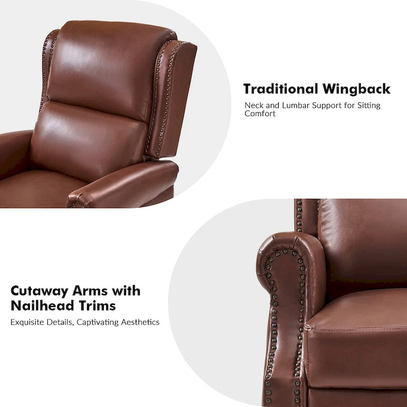 Ensemble de 2 fauteuils inclinables manuels Terri en cuir vegan par HULALA HOME