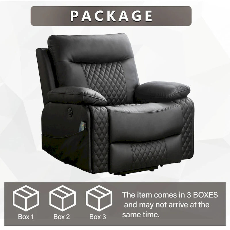 Fauteuil releveur électrique de massage chauffant en cuir moderne pour personnes âgées