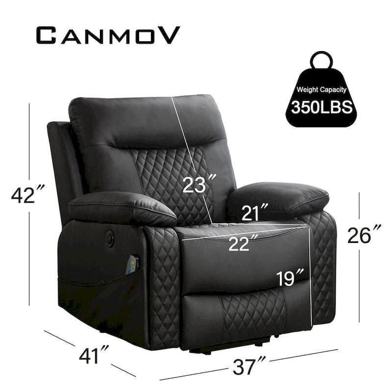 Fauteuil releveur électrique de massage chauffant en cuir moderne pour personnes âgées