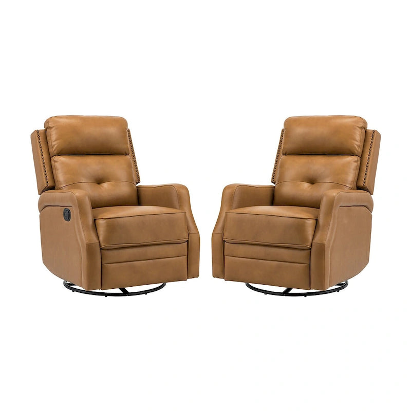 Ensemble de 2 fauteuils inclinables Beatriz pour salon avec base en métal