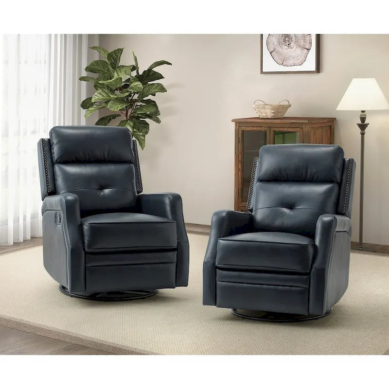 Ensemble de 2 fauteuils inclinables Beatriz pour salon avec base en métal